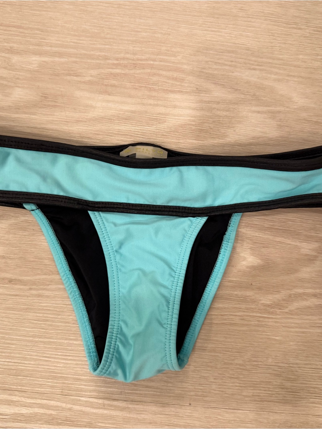 Pilyq Black And Aqua Bikini Bottom